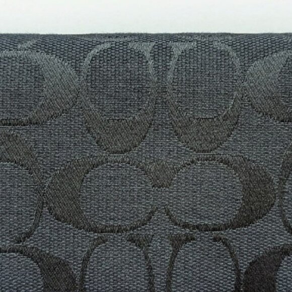 Coach Black Logo Jacquard and Leather with Pen Holder Checkbook Wallet - Picture 1 of 12